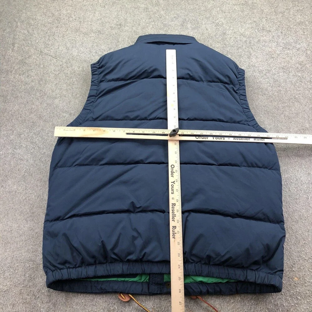 Polo Ralph Lauren Vest Mens Medium Blue Nylon Puffer Snap Front Lined Outdoor
